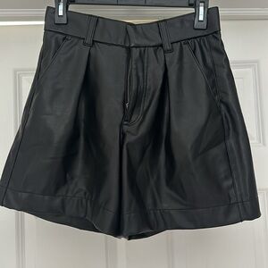 Abercrombie and Fitch high rise vegan leather shorts.